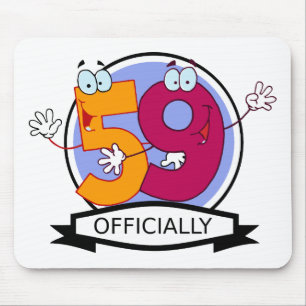 Officially 59 Birthday Banner Mouse Pad