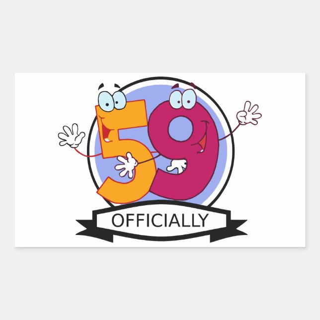Officially 59 Birthday Banner Rectangular Sticker (Front)