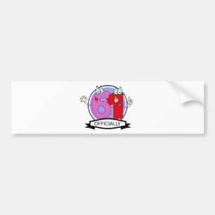 Officially 61 Birthday Banner Bumper Sticker