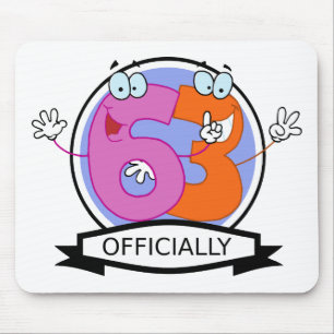 Officially 63 Birthday Banner Mouse Pad