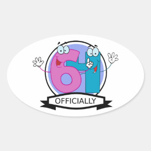 Officially 64 Birthday Banner Oval Sticker