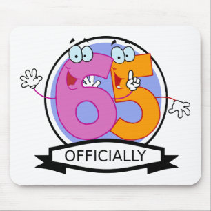 Officially 65 Birthday Banner Mouse Pad