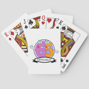 Officially 65 Birthday Banner Playing Cards