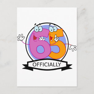 Officially 65 Birthday Logo Postcard