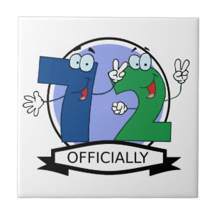 Officially 72 Birthday Banner Ceramic Tile