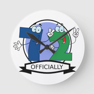 Officially 72 Birthday Banner Round Clock