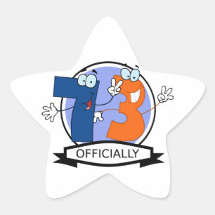 Officially 73 Birthday Banner Star Sticker