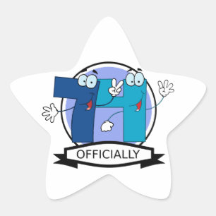 Officially 74 Birthday Banner Star Sticker