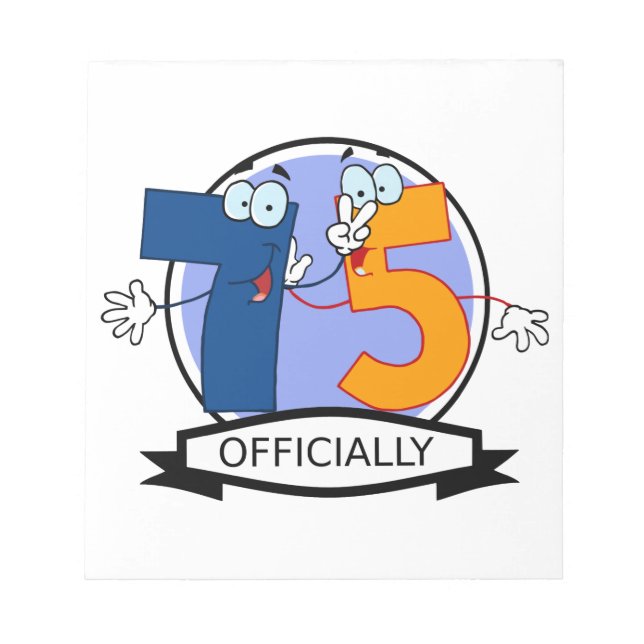 Officially 75 Birthday Banner Notepad (Front)