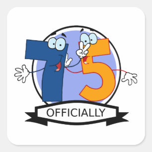 Officially 75 Birthday Banner Square Sticker