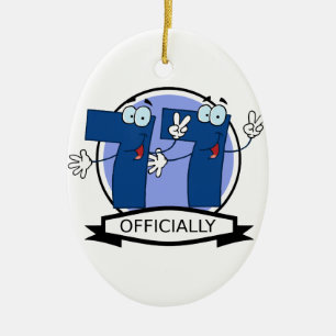 Officially 77 Birthday Banner Ceramic Tree Decoration