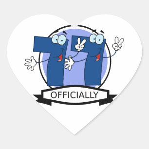Officially 77 Birthday Banner Heart Sticker