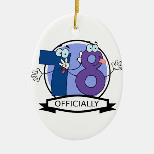 Officially 78 Birthday Banner Ceramic Ornament