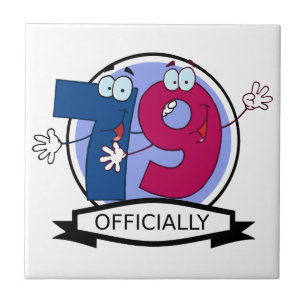 Officially 79 Birthday Banner Ceramic Tile