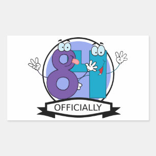 Officially 84 Birthday Banner Rectangular Sticker