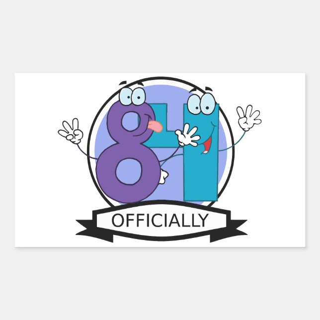 Officially 84 Birthday Banner Rectangular Sticker (Front)
