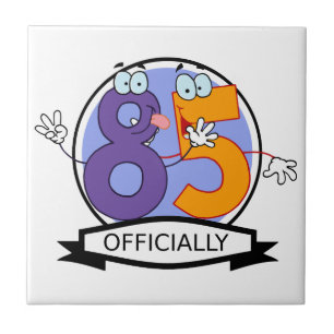 Officially 85 Birthday Banner Ceramic Tile