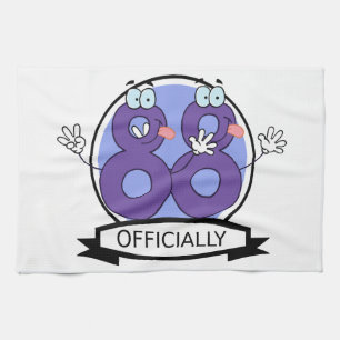 Officially 88 Birthday Banner Tea Towel