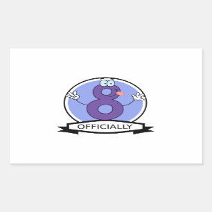 Officially 8 Birthday Banner Rectangular Sticker