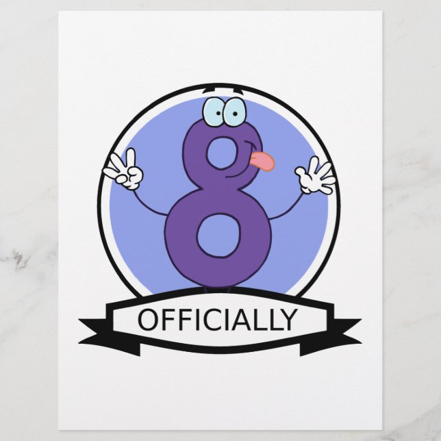 Officially 8 Birthday Logo (Front)