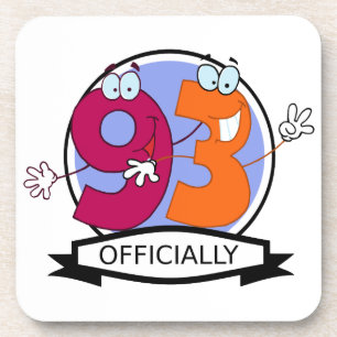 Officially 93 Birthday Banner Coaster