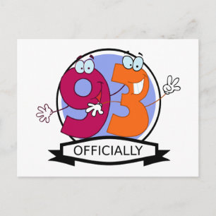 Officially 93 Birthday Banner Postcard