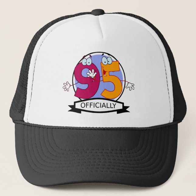 Officially 95 Birthday Banner Trucker Hat (Front)