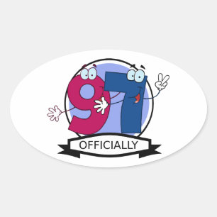 Officially 97 Birthday Banner Oval Sticker