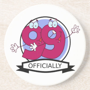 Officially 99 Birthday Banner Coaster