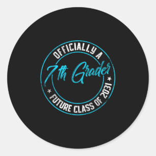 Officially A 7th Grader Future Cl 2031 First Day V Classic Round Sticker