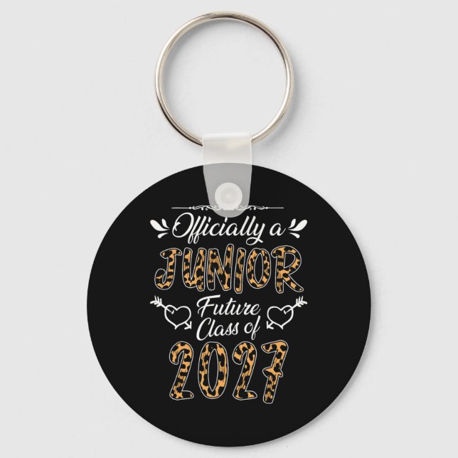 Officially A Junior Future Cl Of 2027 Leopard  Key Ring (Front)