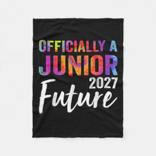 Officially A Junior Future Cl Of 2027 Tie Dye  Fleece Blanket