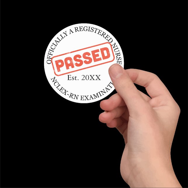 officially a registered nurse - passed nclex-rn classic round sticker (Creator Uploaded)