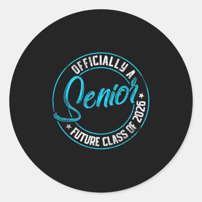 Officially A Senior Future Cl 2026 Back School Vin Classic Round Sticker (Front)