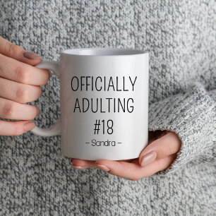 Officially Adulting 18th Birthday Party Girls Boys Mug