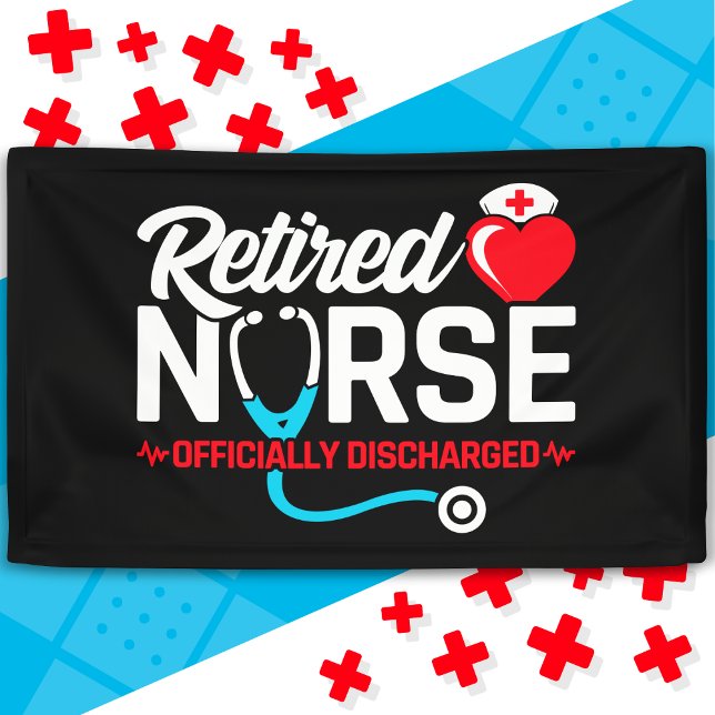 Officially Discharged Retired Nurse Retirement Banner (Creator Uploaded)