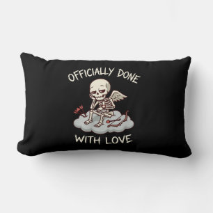 Officially Done With Love Skeleton Cupid Design Lumbar Cushion