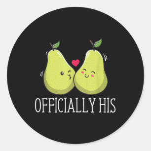 Officially His Wedding Husband And Wife Bride And Classic Round Sticker