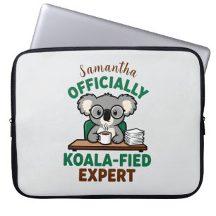 Officially Koala-fied Expert Funny Coffee Pun Laptop Sleeve