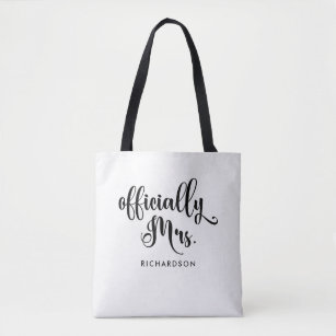 Officially Mrs   New Bride Personalised Tote Bag