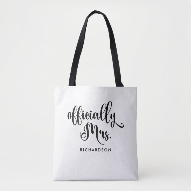 Officially Mrs | New Bride Personalised Tote Bag (Front)