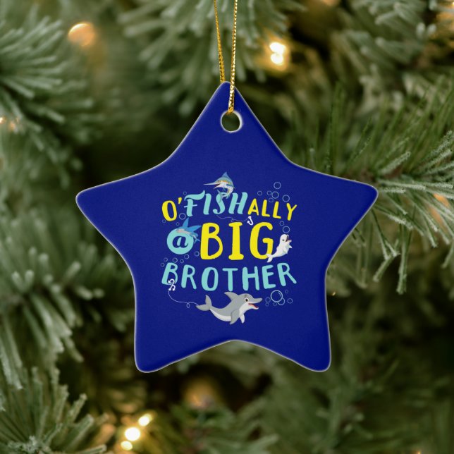 Officially - O'Fishally a Big Brother Pun Ceramic Ornament (Tree)