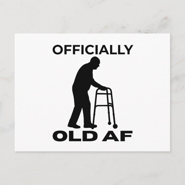 Officially Old AF Holiday Postcard (Front)