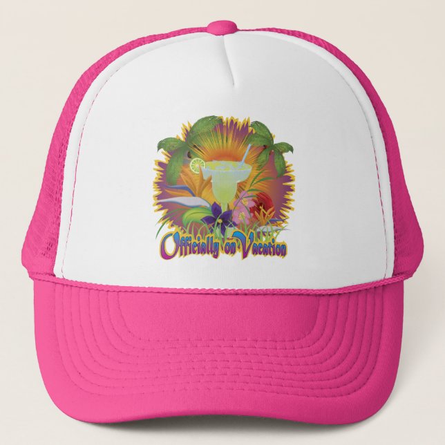 Officially on Vacation Trucker Hat (Front)