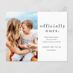 Officially Ours Budget Photo Adoption Announcement