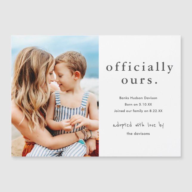 Officially Ours Photo Adoption Announcement (Front)