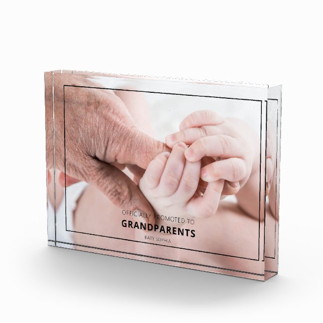 Officially Promoted to Grandparents Keepsake Photo Block (Right)