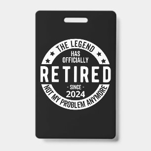officially Retired 2024 ID Badge