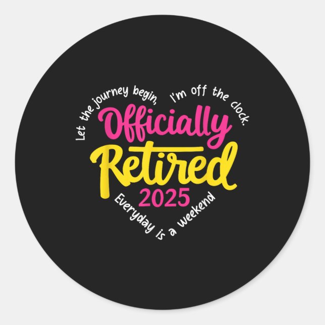 Officially Retired 2025 Heart Men Women Classic Round Sticker (Front)