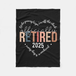 Officially Retired 2025 Heart Shirt For Women Fleece Blanket